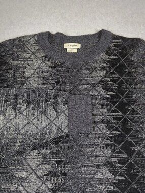 Tagio Sweater Men's XL Gray Acrylic Wool Blend Pullover Grandpa Cottage Cabin